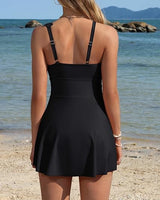 One Shoulder One Piece Swimsuit Women Tummy Control Bathing Suit with Skirt