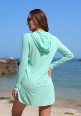 Asoul Women's Hooded UPF 50+ Rash Guard Long Sleeve UV Protection Zipper Swim Shirts Quick Dry Hiking Runing Shirts with Pockets