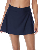 Sociala Women's Solid Swim Skirts High Waisted Solid Color Bikini Bottom With Brief