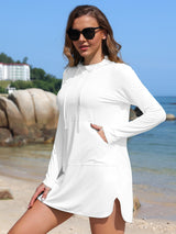 Asoul Women's Hooded UPF 50+ Rash Guard Long Sleeve UV Protection Zipper Swim Shirts Quick Dry Hiking Runing Shirts with Pockets