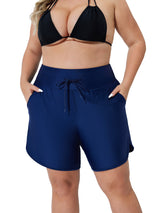 Sociala Women's Plus Size Swim Shorts High Waisted Bathing Suits Bottoms Tankini Trunks with Pockets