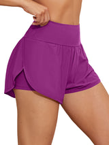 Charmo High Waisted Sport Swim Shorts for Womens Side Slits Boardshorts with Pockets UPF 50+