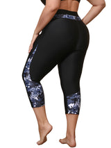Charmo Plus Size Swim Bottoms for Womens High Waisted Swim Capris Long Swim Shorts