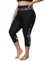Charmo Plus Size Swim Bottoms for Womens High Waisted Swim Capris Long Swim Shorts