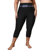 Sociala Womens Plus Size High Waisted Swim Pants Sporty Swimming Leggings UPF 50+ Swimsuit Bottoms