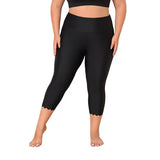 Sociala Womens Plus Size High Waisted Swim Pants Sporty Swimming Leggings UPF 50+ Swimsuit Bottoms