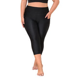 Sociala Womens Plus Size High Waisted Swim Pants Sporty Swimming Leggings UPF 50+ Swimsuit Bottoms