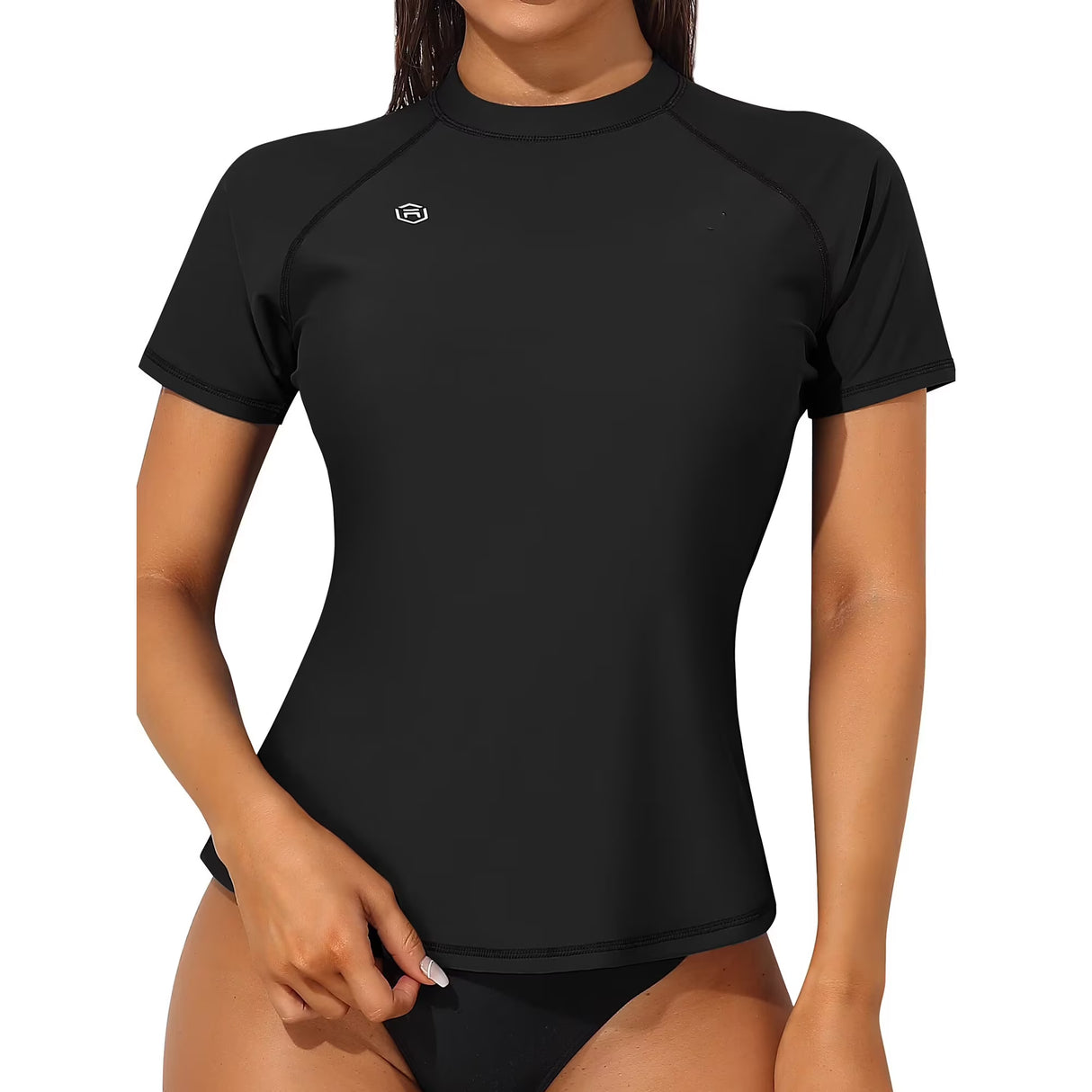 Charmo Womens Shorts Sleeve Swim Shirts UPF 50+ Sun Protection Rashiguard Hiking Runing Shirt Tops