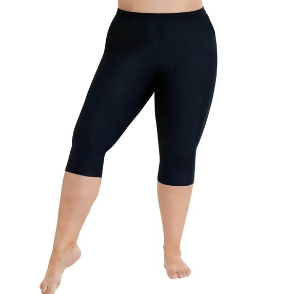Sociala Womens Plus Size High Waisted Swim Pants Sporty Swimming Leggings UPF 50+ Swimsuit Bottoms
