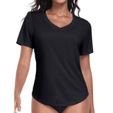 Charmo Womens Shorts Sleeve Swim Shirts UPF 50+ Sun Protection Rashiguard Hiking Runing Shirt Tops