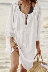 Solid Color Strappy Bohemia Gauze Beachwear