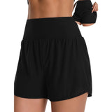 Charmo High Waisted Swim Shorts for Womens UPF 50+ Quick Dry Swim Trunks Tummy Control Swim Bottoms Built-in Boxer