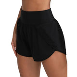 Charmo High Waisted Sport Swim Shorts for Womens Side Slits Boardshorts with Pockets UPF 50+