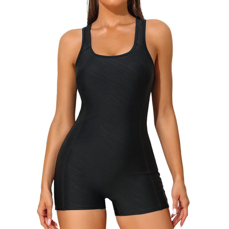 Charmo One Piece Tummy Control Swimsuits for Womens Color Blocked Boyleg Sports Swimwear Racerback Athletic Bathing Suits