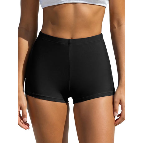 Charmo Swim Shorts for Women Stretchy Board Shorts Solid Tankini Bottoms Sport Swimsuit Bottoms