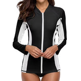 Charmo Women's Rash Guard UPF50+ SPF UV Protection Long Sleeve Swimsuit Tops Zip Front Swim Shirts Yoga Hiking Shirt Tops