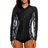 Charmo Women's Zipper Long Sleeve Rash Guard Sun Protection Swim Shirt Athletic Workout Running Tops Shirts