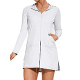 Asoul Women's Hooded UPF 50+ Rash Guard Long Sleeve UV Protection Zipper Swim Shirts Quick Dry Hiking Runing Shirts with Pockets