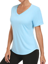 Charmo Womens Shorts Sleeve Swim Shirts UPF 50+ Sun Protection Rashiguard Hiking Runing Shirt Tops