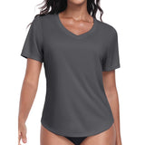 Charmo Womens Shorts Sleeve Swim Shirts UPF 50+ Sun Protection Rashiguard Hiking Runing Shirt Tops