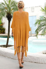 Hollow-Out Feminine Tassel Side Split Beachwear