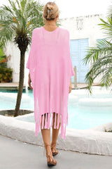 Hollow-Out Feminine Tassel Side Split Beachwear