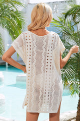 Hollow-Out Side Split Knitted Beachwear