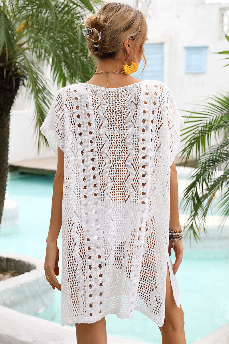 Hollow-Out Side Split Knitted Beachwear