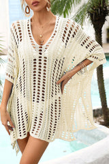 Knitted Classic Hollow-Out Side Split Beachwear