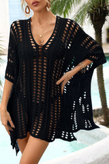 Knitted Classic Hollow-Out Side Split Beachwear