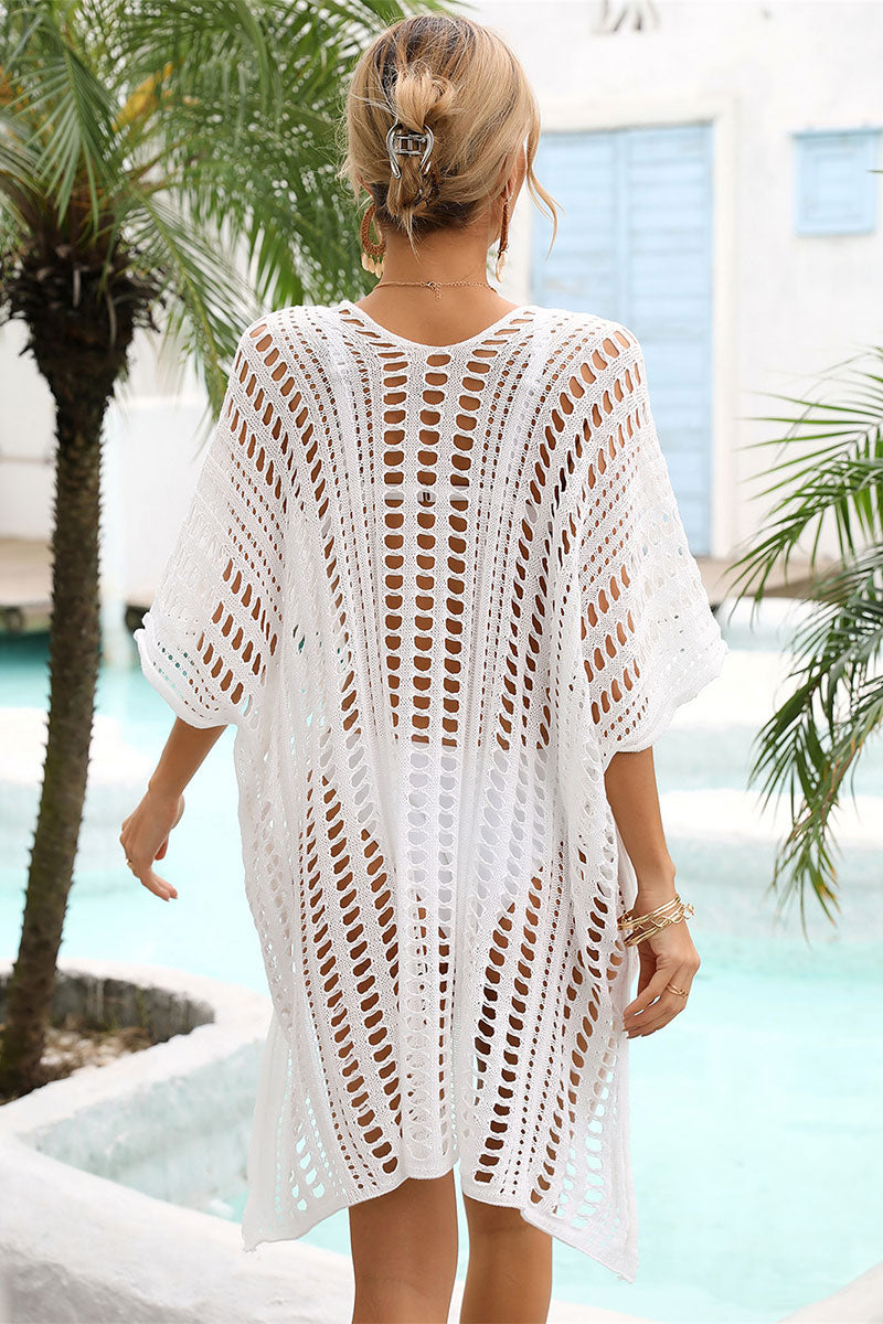 Knitted Classic Hollow-Out Side Split Beachwear