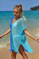 Color Block Relaxed Hollow-Out Side Split Beachwear