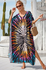 Colorful Tie Dye On-trend Side Split Beachwear