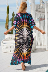 Colorful Tie Dye On-trend Side Split Beachwear