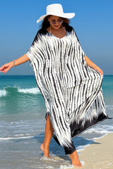 Tie Dye Striped Classic Side Slit Tunic Beachwear