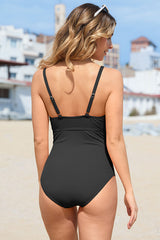 U Neck O-ring Trim Modest One-Piece Swimsuit