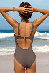 Cut Out Scoop Neck One-piece Swimsuit