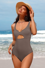 Cut Out Scoop Neck One-piece Swimsuit