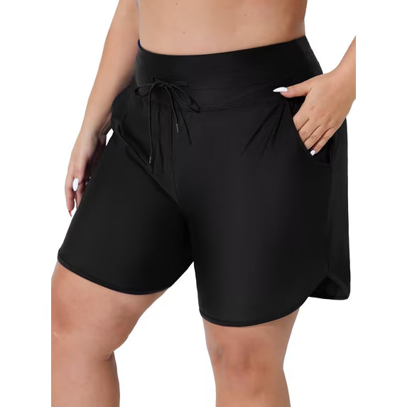 Sociala Women's Plus Size Swim Shorts High Waisted Bathing Suits Bottoms Tankini Trunks with Pockets