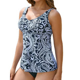 Sociala Womens Tankini Swimsuits Tops Tummy Control Padded Swim Top Flowy Bathing Suits Tops