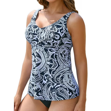 Sociala Womens Tankini Swimsuits Tops Tummy Control Padded Swim Top Flowy Bathing Suits Tops