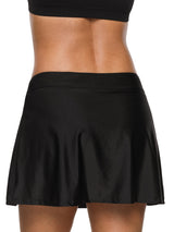 Sociala Women's Solid Swim Skirts High Waisted Solid Color Bikini Bottom With Brief