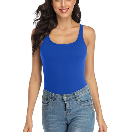 Women's Camisole Cotton Tank Top with Shelf Bra Adjustable Wide Strap Basic Undershirt
