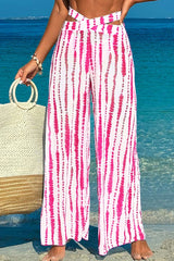 3 Piece Halter High Cut Backless Bikini With Loose Beach Pants