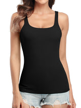 Charmo Camisole Cotton Tank Tops for Womens Bulit in Bra Basic Undershirts S-3XL