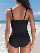 Charmo Scalloped Ribbed One Piece Tummy Control Swimsuit for Womens Button Down Bathing Suits Ladies Sexy Monokini Swimwear