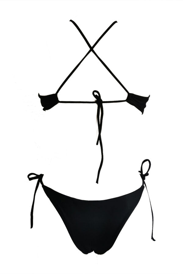O-Ring Tie Back Halter Cut Out Monokini One Piece Swimsuit-Charmo