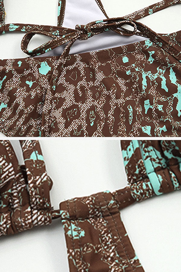 Leopard Print Monokini One Piece Swimsuit-Charmo