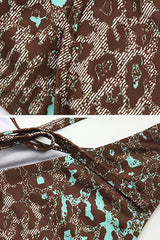 Leopard Print Monokini One Piece Swimsuit-Charmo
