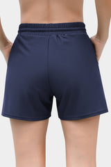 Solid Elastic Waist Quick Dry Pocket Swim Shorts-Charmo